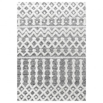 Salon Halısı Post Pelüş Halı Bukle Taban kabartmalı 3D INKA örgü desenli Halı Krem Gri