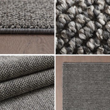 Gri Halı Bukleli yumuşak İç Dış Mekan Salon Balkon Teras Halısı