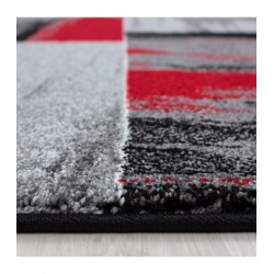 Modern Tasarımlı Halı Fırça boyama efekti Siyah Gri Kırmızı Beyaz