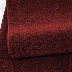 Modern Desenli Halı kısa havlı bulanık düz renkli Bordo Kırmızı