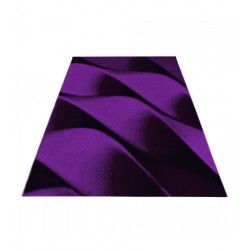 Modern desenli Halı Geometrik dalgalı tasarım Lila Siyah Gri