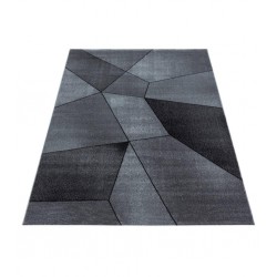 Modern desenli Halı Geometrik tasarım bulanık tonlarda Siyah Gri