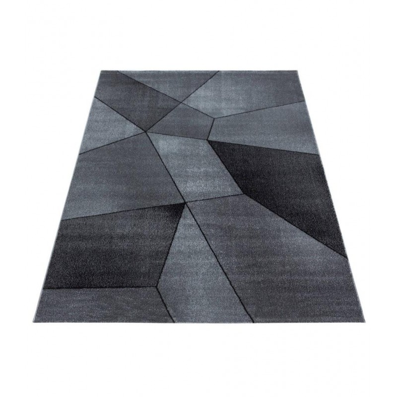 Modern desenli Halı Geometrik tasarım bulanık tonlarda Siyah Gri