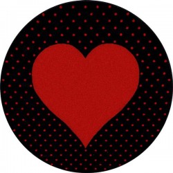 Çocuk Bebek odası halısı Kalp puan desenli Halı Kırmızı Siyah