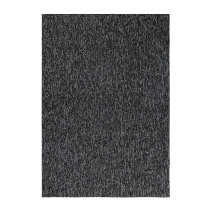 Modern desenli Bukleli Halı kısa havlı bulanık düz renkli Antrasit Siyah