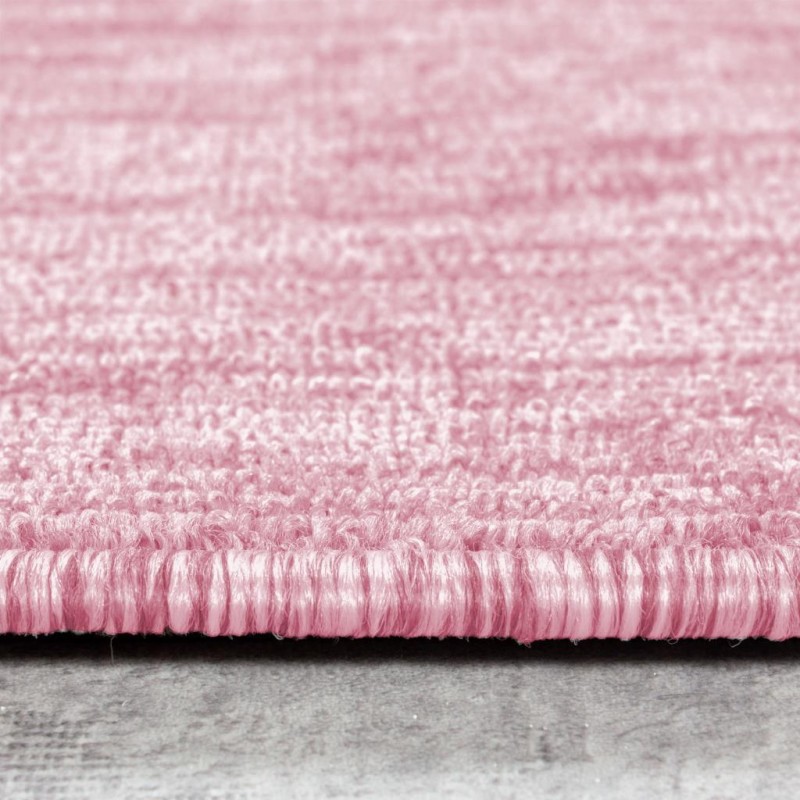 Modern desenli Bukleli Halı kısa havlı bulanık düz renkli Rose Pembe