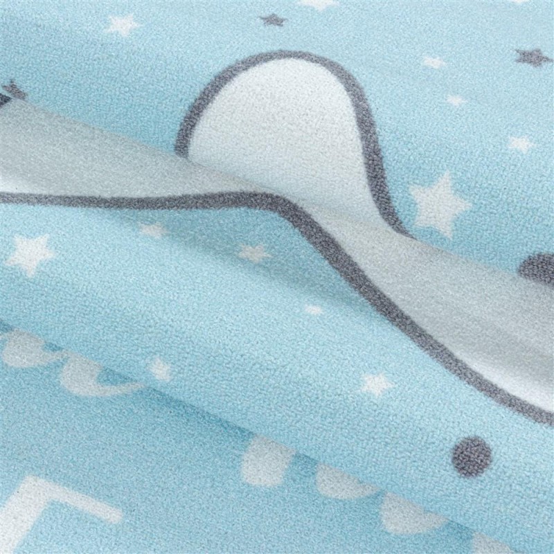 Çocuk Bebek odası oyun Halısı minik sevimli Yıldız desenli Mavi tonlarda