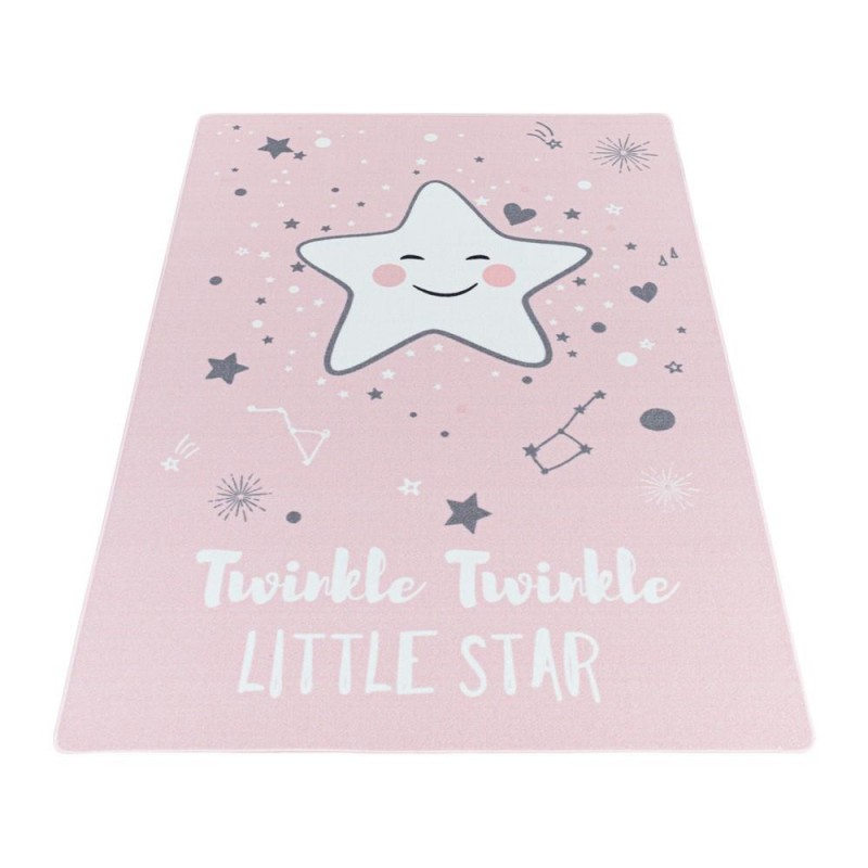 Çocuk Bebek odası oyun Halısı minik sevimli Yıldız desenli Pembe tonlarda