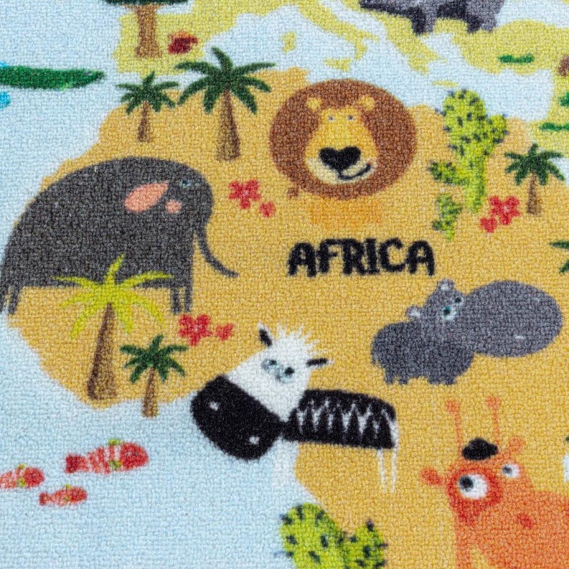 Çocuk Bebek odası oyun Halısı renkli dünya haritası Atlas temalı Karışık renklerde
