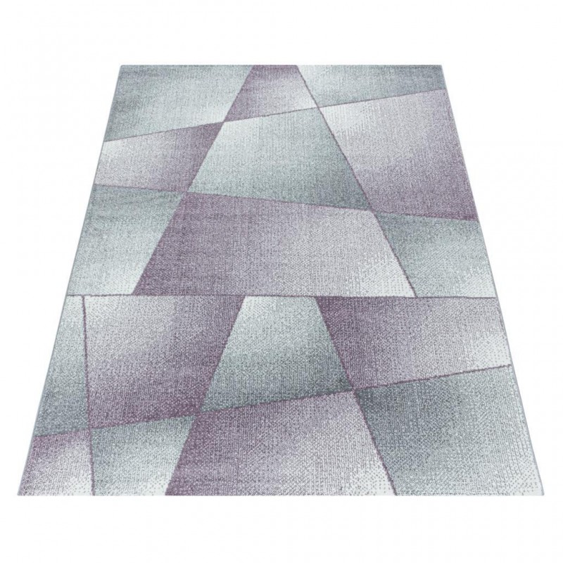 Modern Halı yumuşak Abstrak Geometrik desenli pastel Lila Gri tonlarda