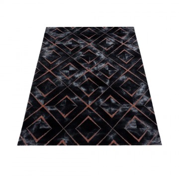 Modern karma abstrak kare üçgen Mermer desenli Halı Bronz Bakır Siyah Gri