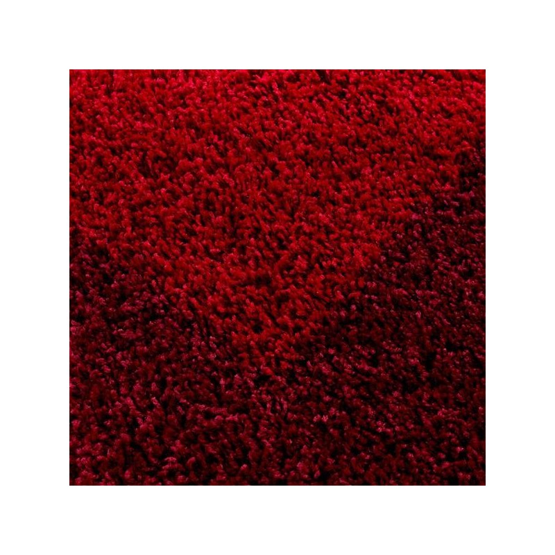 Yuvarlak Shaggy Halı 30 mm Hav yüksekliği Bordür Desenli Bordo Kırmızı