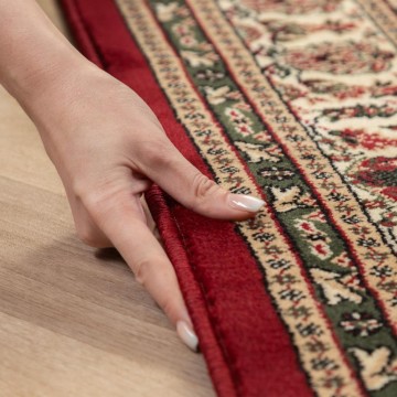 Klasik desenli Salon Halısı Dokuma Halı Iran tarzı Madalyon süsleme Bordo Krem