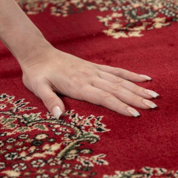 Klasik desenli Salon Halısı Dokuma Halı Iran tarzı Madalyon süsleme Bordo Krem