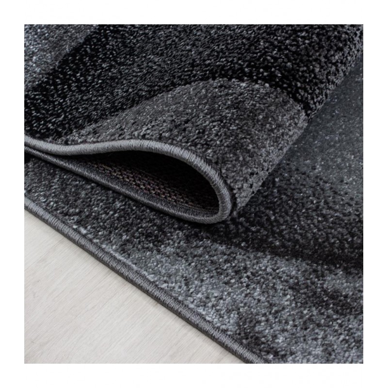 Halı modern tasarımlı Üçgen desenli salon halısı Siyah Gri