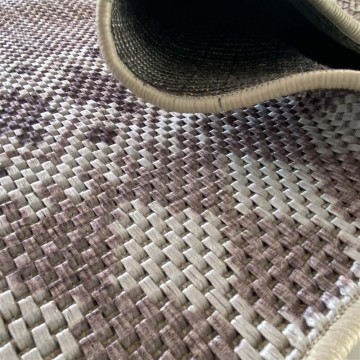 Dış Mekan Jüt Hasır Halı Dokuma Taban kilim desenli Krem Bej