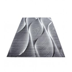 Modern desenli Halı 3 Boyutlu dalgalı tasarım siyah gri beyaz taramalı
