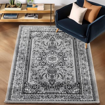 Klasik desenli Salon Halısı Dokuma Halı Iran tarzı süslemeli Siyah Gri Beyaz