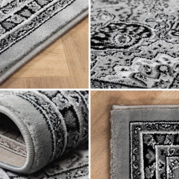 Klasik desenli Salon Halısı Dokuma Halı Iran tarzı süslemeli Siyah Gri Beyaz