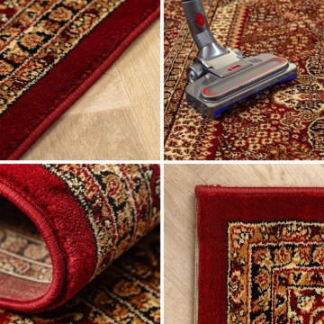 Klasik desenli Salon Halısı Dokuma Halı Iran tarzı süslemeli Bordo Siyah Krem