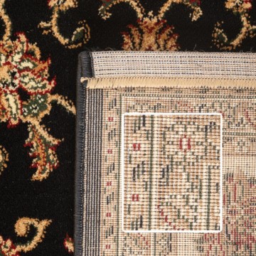 Klasik desenli Salon Halısı Dokuma Halı Iran tarzı Barok süslemeli Siyah Gold Bej