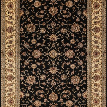 Klasik desenli Salon Halısı Dokuma Halı Iran tarzı Barok süslemeli Siyah Gold Bej