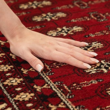 Klasik desenli Salon Halısı Dokuma Halı Madalyon süslemeli Bordo Siyah Bej