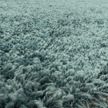 Yuvarlak Shaggy Halı Salon halısı yumuşak yüksek havlı düz Aqua pastel Mavi