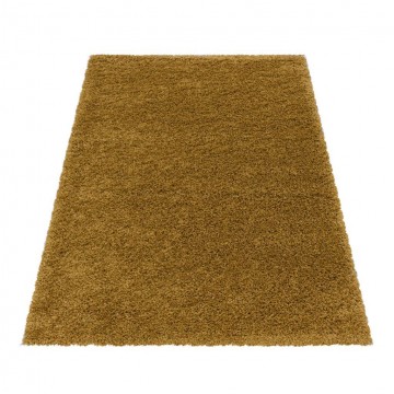 Shaggy Halı Salon halısı yumuşak yüksek havlı düz Altın Gold Dore