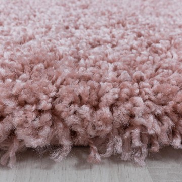 Yuvarlak Shaggy Halı Salon halısı yumuşak yüksek havlı düz Rose Pembe renklerde
