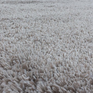 Yuvarlak Süpersoft yumuşak Shaggy Halı 3 cm Hav yüksekliği düz Bej