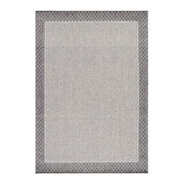 Dış Mekan Teras Halısı Sisal Hasır görünümlü bordür desenli Krem Bej Halı