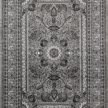 Klasik desenli Salon Halısı Dokuma Halı Iran tarzı süslemeli Siyah Gri Beyaz