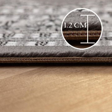 Klasik desenli Salon Halısı Dokuma Halı Iran tarzı Madalyon süsleme Siyah Gri