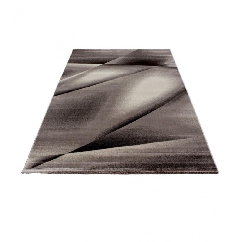 Desenli Halı modern Geometrik gölgeli tasarım Kahverengi Bej taramalı